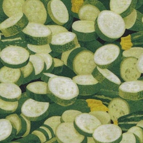Realistic Zucchini Fabric Vegetable Fabric Paintbrush Studio Etsy