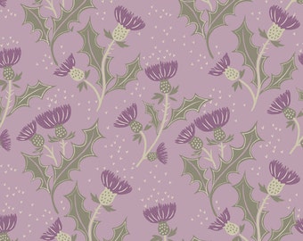Thistle Fabric, Lewis & Irene Fabric A89.5, A Walk in the Glen, Thistle Quilt Fabric, Lavender and Purple Thistle Fabric, Cotton