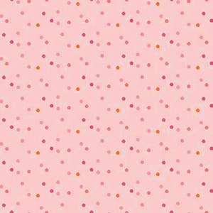 Orange, Pink, Peach Dots Fabric, Riley Blake Saturday in Paris C11366, Peach Dot Quilt Fabric by the Yard, 100% Cotton Blender image 1