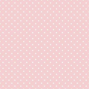 Pink Dot Fabric, Riley Blake Swiss Dot C670 Baby Pink, Pink & White Polka Dot Quilt Fabric, 100% Cotton