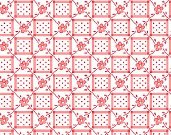 Red & Pink Floral Fabric, RJR Everything But The Kitchen Sink RJ5404-ST3 Strawberry Wafer, Floral Quilt Fabric by the Yard, 100% Cotton