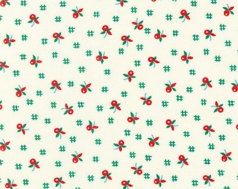 1930s Reproduction Fabric, Tiny Cherries Fabric, Robert Kaufman Flowerhouse Sunnyside Farm 21036-83, 1930s Quilt Fabric by the Yard, Cotton