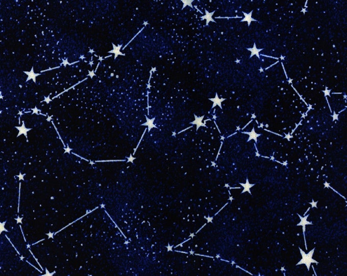 Glow in the Dark Constellation Fabric, Timeless Treasures CG2750, Glow