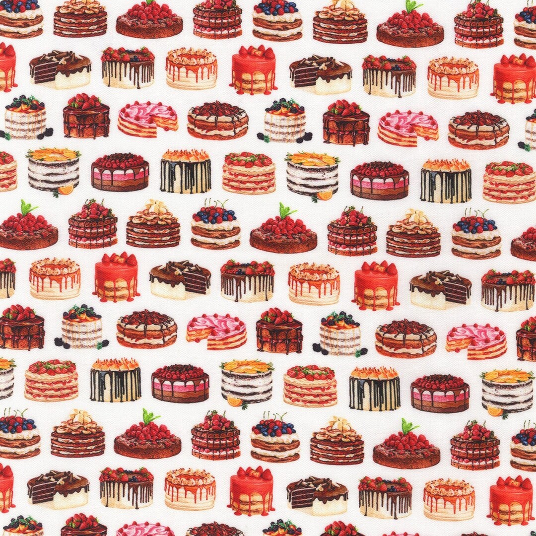 Small Cakes Fabric, Robert Kaufman Sweet Tooth 20631287, Dessert
