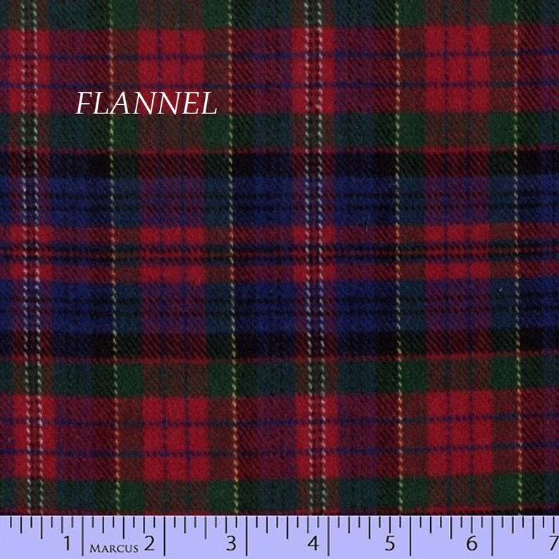 Yarn Dyed Blue Green 100/% Cotton Red Plaid Flannel Marcus Primo Flannel J376 0111 Tartan Plaid Lumberjack Plaid Flannel by the Yard