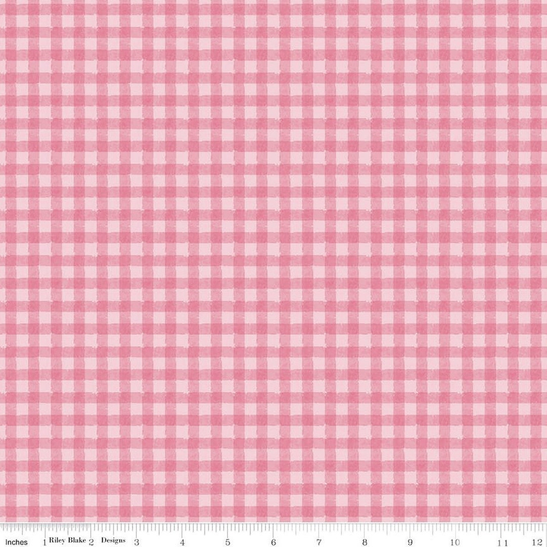 Tone on Tone Pink Gingham Fabric, Riley Blake Strength in Pink C12624 ...
