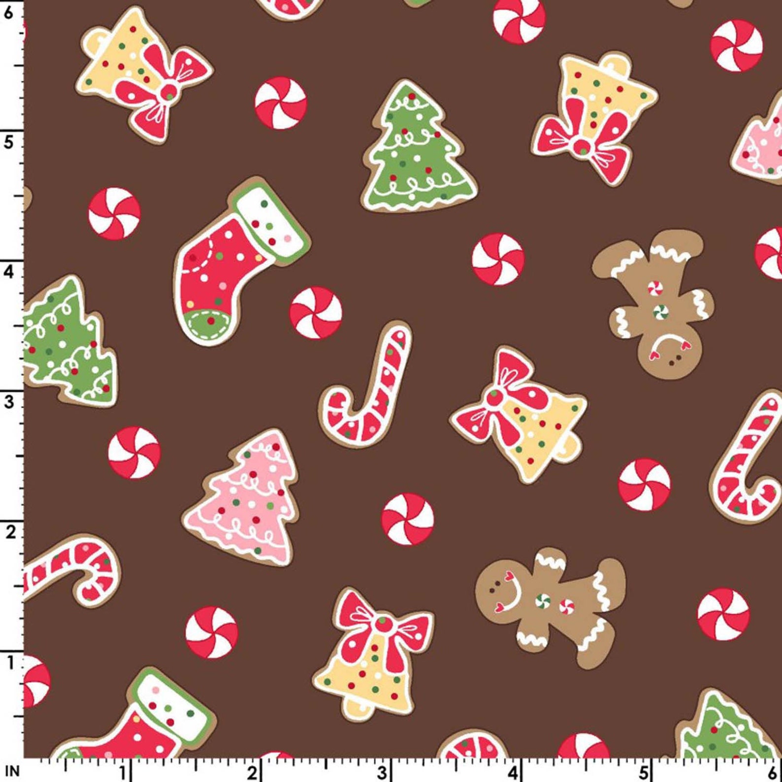 Brown Christmas Cookies Fabric Maywood Studio Jingle & Whisk Etsy