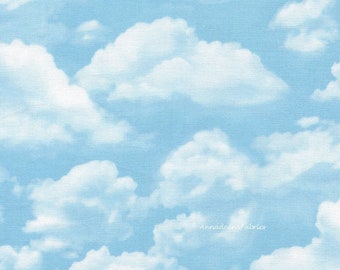 Cloud Cloudy Sky Blue Cotton Fabric Nature Roaming Wild Wilmington By The Yard 