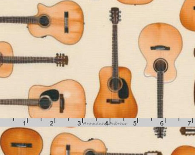 Guitar Fabric, Guitar Quilt Fabric, Robert Kaufman in Tune 15661