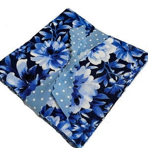 42 Different Blue Charm Squares, Blue Charm Pack, 42 Pre-Cut 5 Squares, 100% Cotton Quilt Fabric, Floral, Dots, Geometric, 5x5 image 2