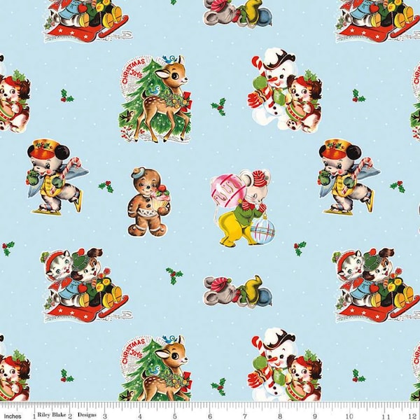 Retro Christmas Fabric Etsy