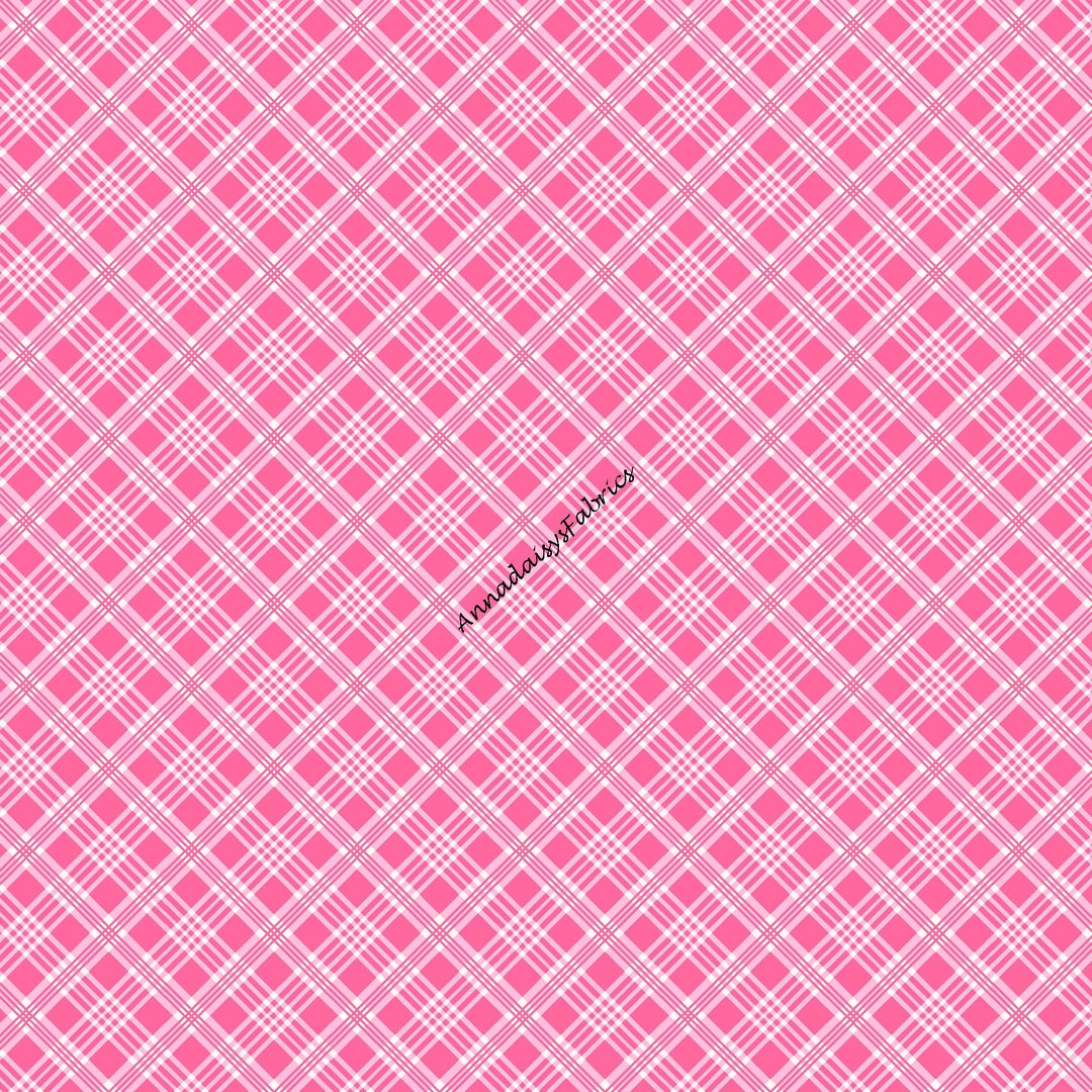 Pink Plaid Fabric, Freckle & Lollie Maisies Garden FLMGLD60A, Digital Print, Pink Plaid Quilt