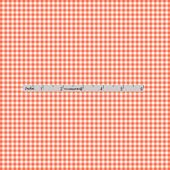 Tiny Orange Gingham Check Fabric Clothworks World of Susybee