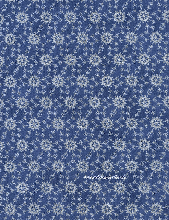 Holiday Snowflakes Blue Benartex Christmas 100/% cotton fabric by the yard