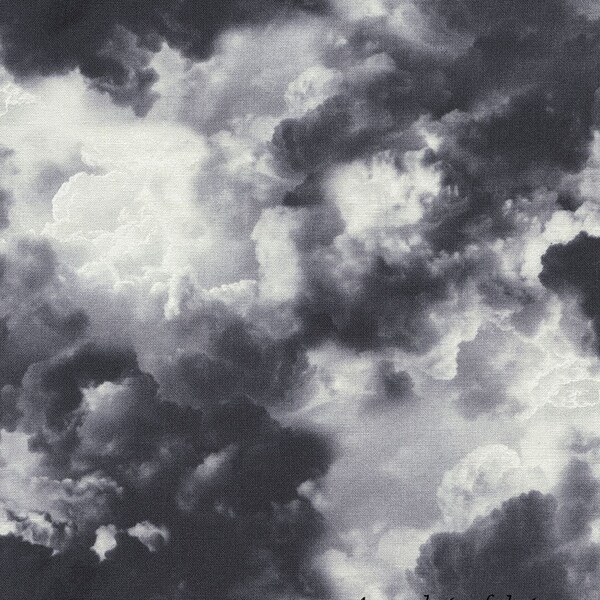 Gray Cloud Fabric Timeless Treasures Wicked Eve C3763, Cloud Landscape Fabric, Halloween Fabric, Stormy Gray Sky Quilt Fabric, Cotton, FQ