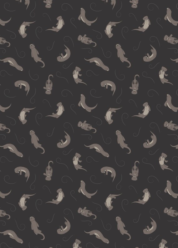 Tiny Otters Fabric Lewis Irene Small Things Country Etsy