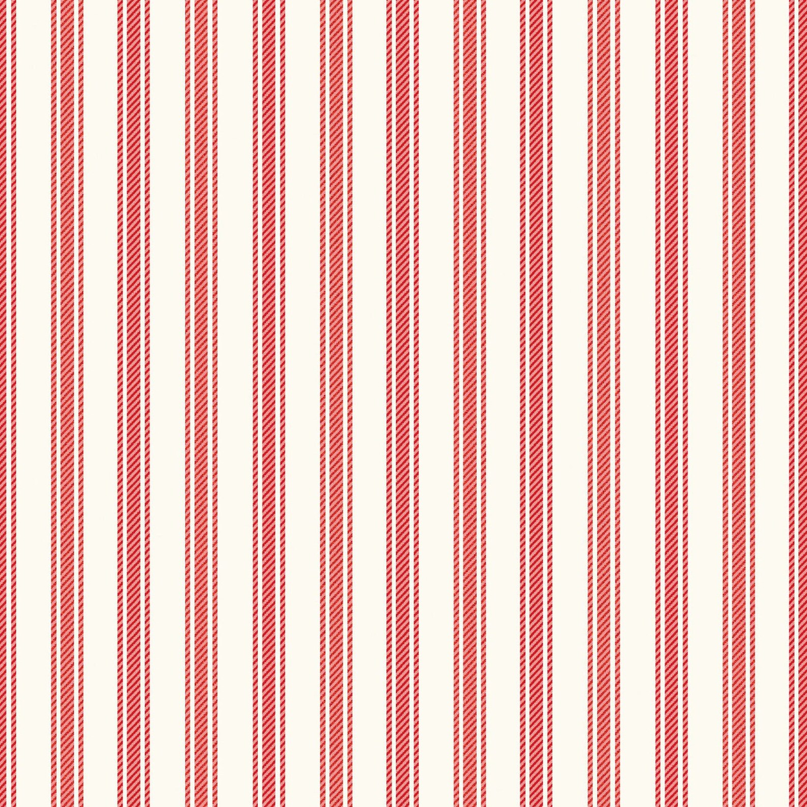 Red Ticking Stripe Fabric Cream & Red Ticking Quilt Fabric Etsy