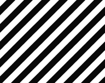Black & White Stripes Geometric Striped Bar Cotton Fabric BTY Half Yard w1/5 