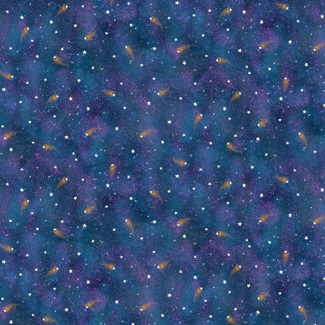 Night Sky Fabric, Shooting Stars, Timeless Treasures Arctic Nights