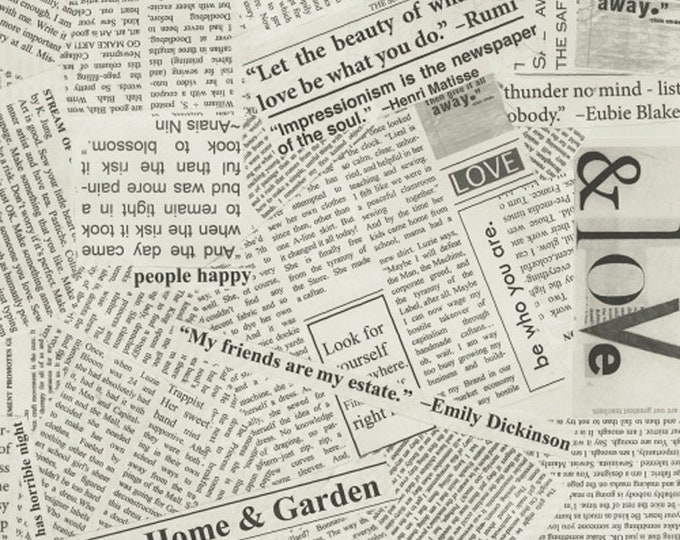 Newsprint Fabric, Windham story 36530B5 Carrie Bloomston of Such