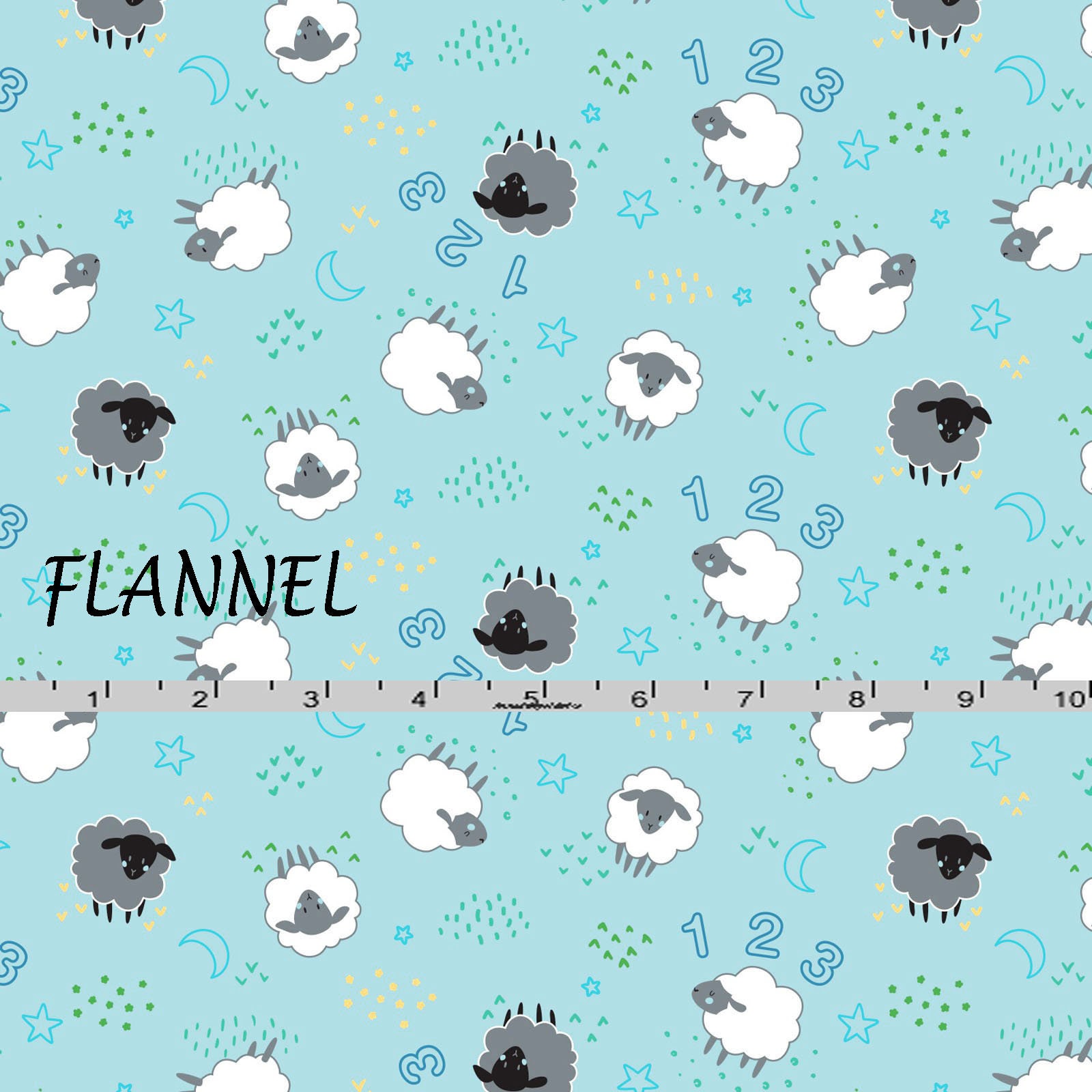Blue Sheep Flannel Fabric Children Baby Boy Flannel Fabric Etsy