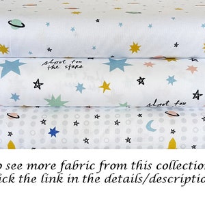 Space Fabric, Rockets, Stars, Moon, Paintbrush Studio Shoot for the Stars 22305, Space Quilt Fabric by the Yard, 100% Cotton image 3