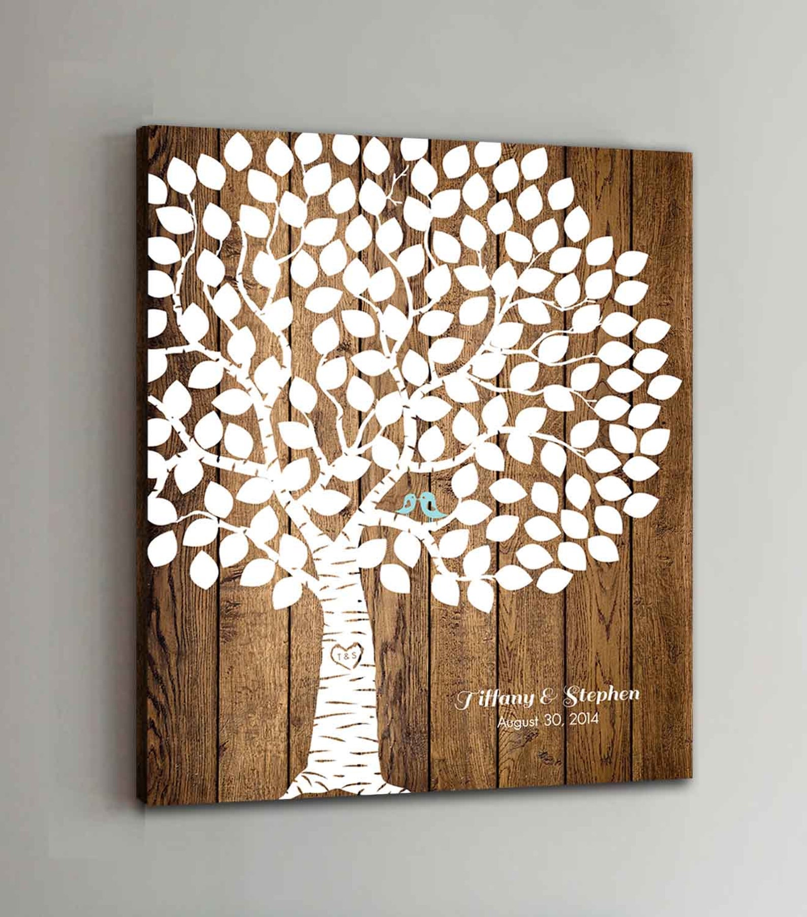 150 Guest CANVAS Wedding Guest Book Wood Wedding Tree Wedding Etsy