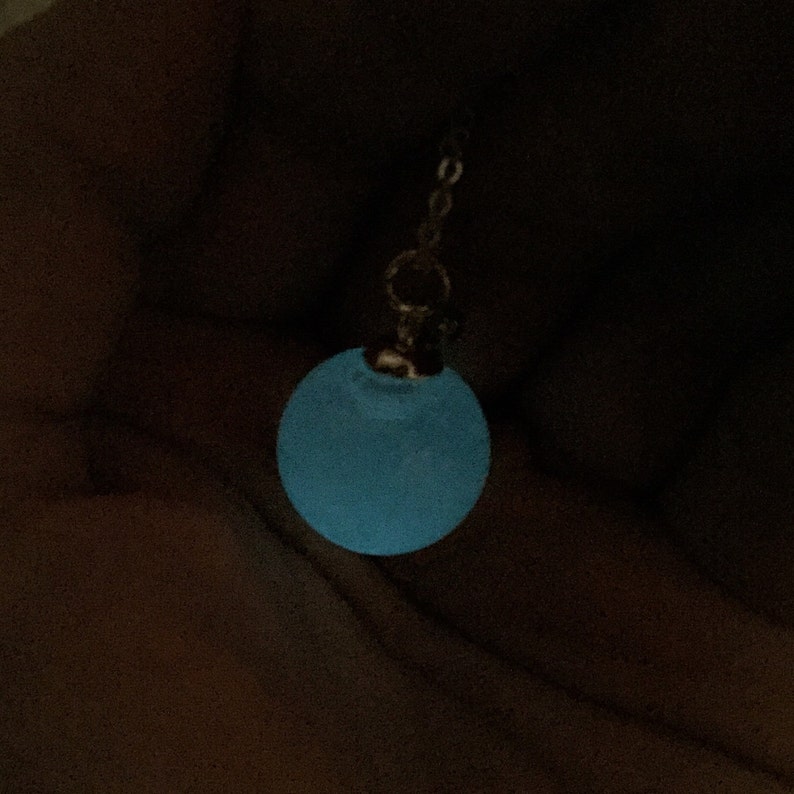 Afterglow Light Blue Diamond Noctilucent Snow flakes Glass Ball Necklace Terrarium Orb Pendant Prism Charm Magic ball Bling Bling