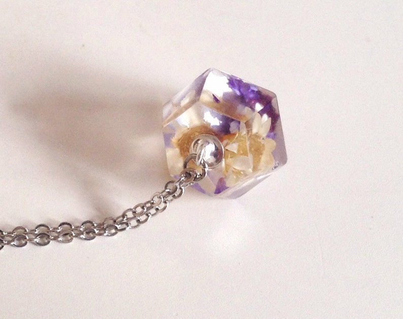 Diamond Sunflower Necklace Asain Daisy Resin Violet Yellow Etsy