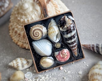 Collar de concha de perla auténtica, collar vintage, joyería de recuerdo de playa