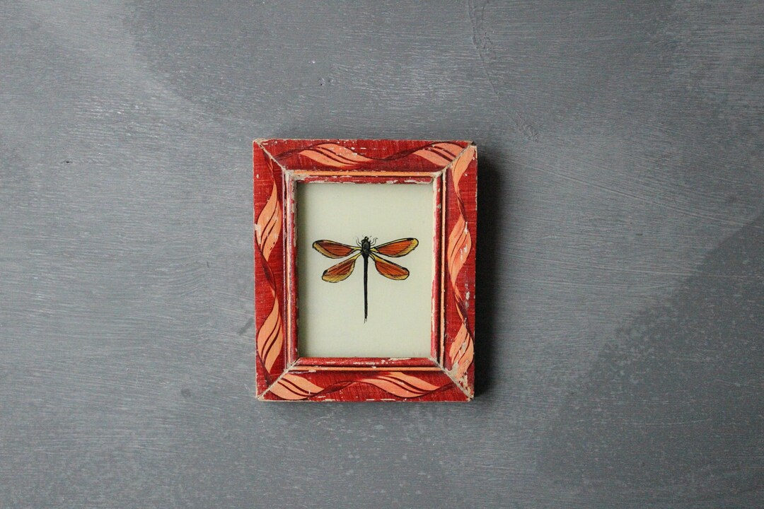 Charming Vintage Style Reverse Glass Painting From India Folk - Etsy