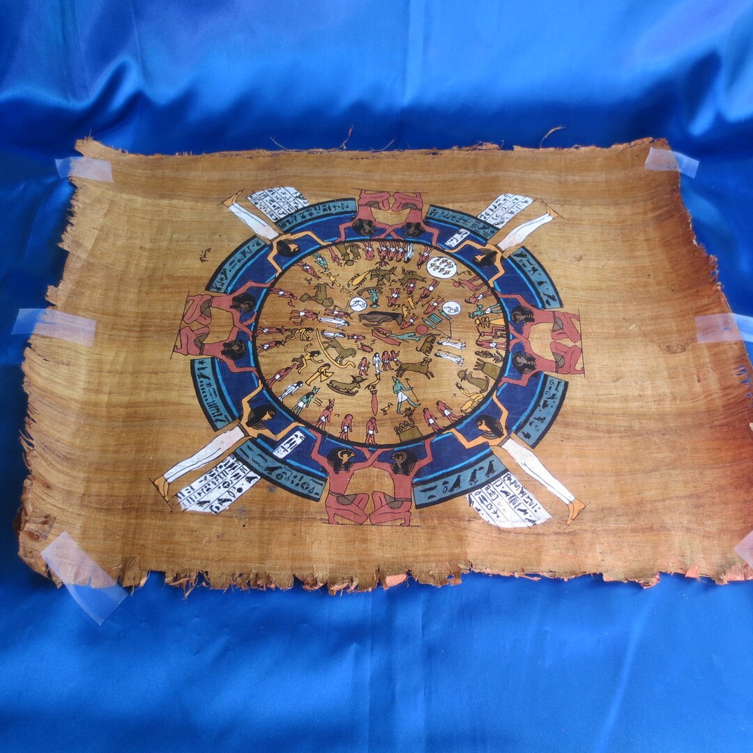 ancient-egyptian-astrological-calendar-hand-painted-on-papyrus-etsy