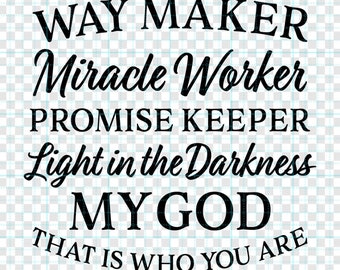 Way Maker SVG, Miracle Worker, Instant Download, Tumbler decal, Vinyl cut, Christian, Cross, Scripture svg, Cut File for Cricut, Silhouette,