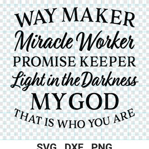 Way Maker SVG, Miracle Worker, Instant Download, Tumbler sticker, vinyl knippen, christelijk, kruis, schrift svg, gesneden bestand voor Cricut, silhouet