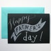 Carolyn Grob reviewed Happy Father's day! Black card with handwritten white calligraphy & pencil. Chalkboard style with turquoise envelope