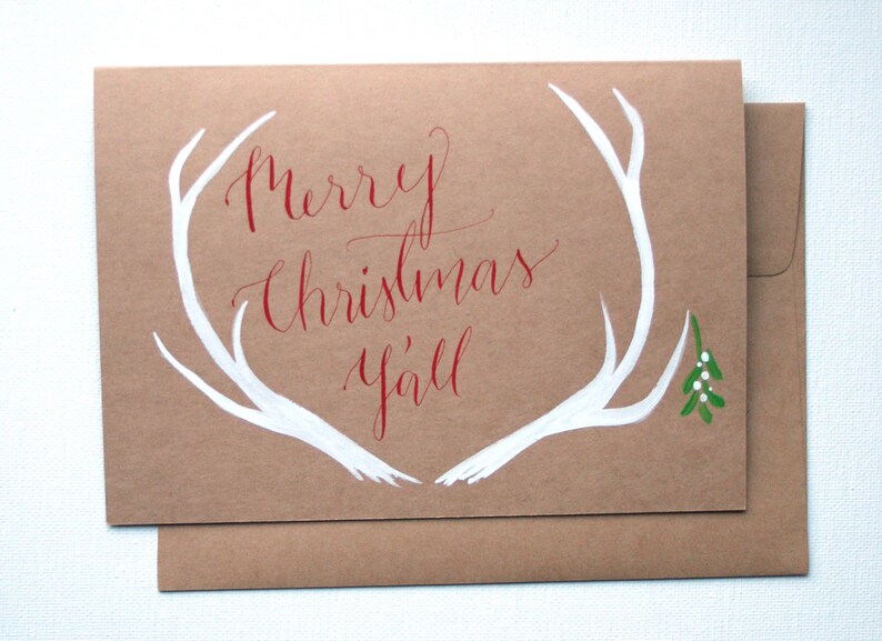 Merry Christmas Y'all Southern greeting card red image 0