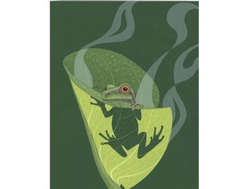 Pacific Tree Frog Folded Greting Card