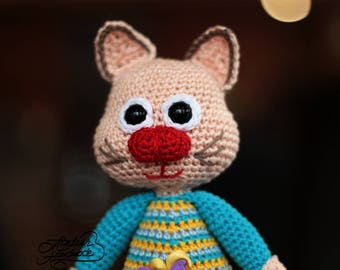 Crochet Pattern CAT - Olga, the corporate cat. Amigurumi crochet cat pattern. PDF FILE