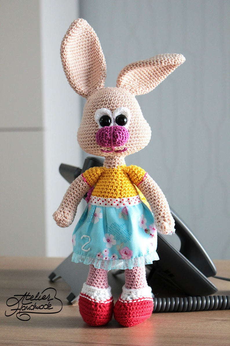 Amigurumi Crochet Bunny Pattern Zoe the shy toy rabbit image 3