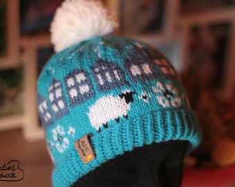 Adult Knit Winter Hat - City Baa-Ble Knit Hat