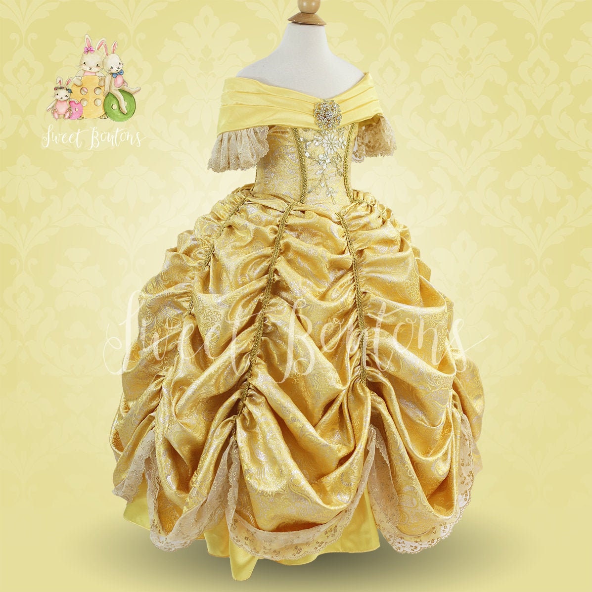 Belle Kleid Disney Princess Kleid Beauty And The Beast Belle Etsy