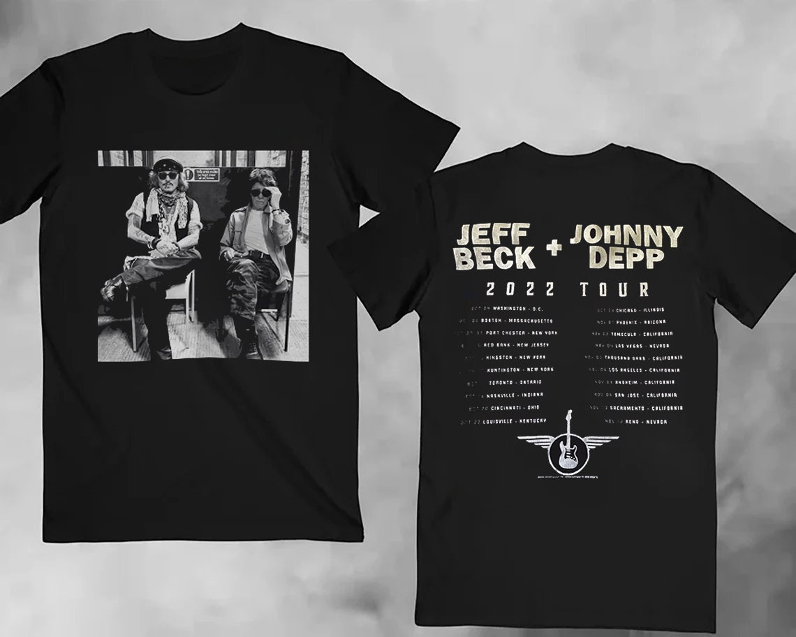 Discover Johnny Depp Jeff Beck 2022 North American Tour T-shirt