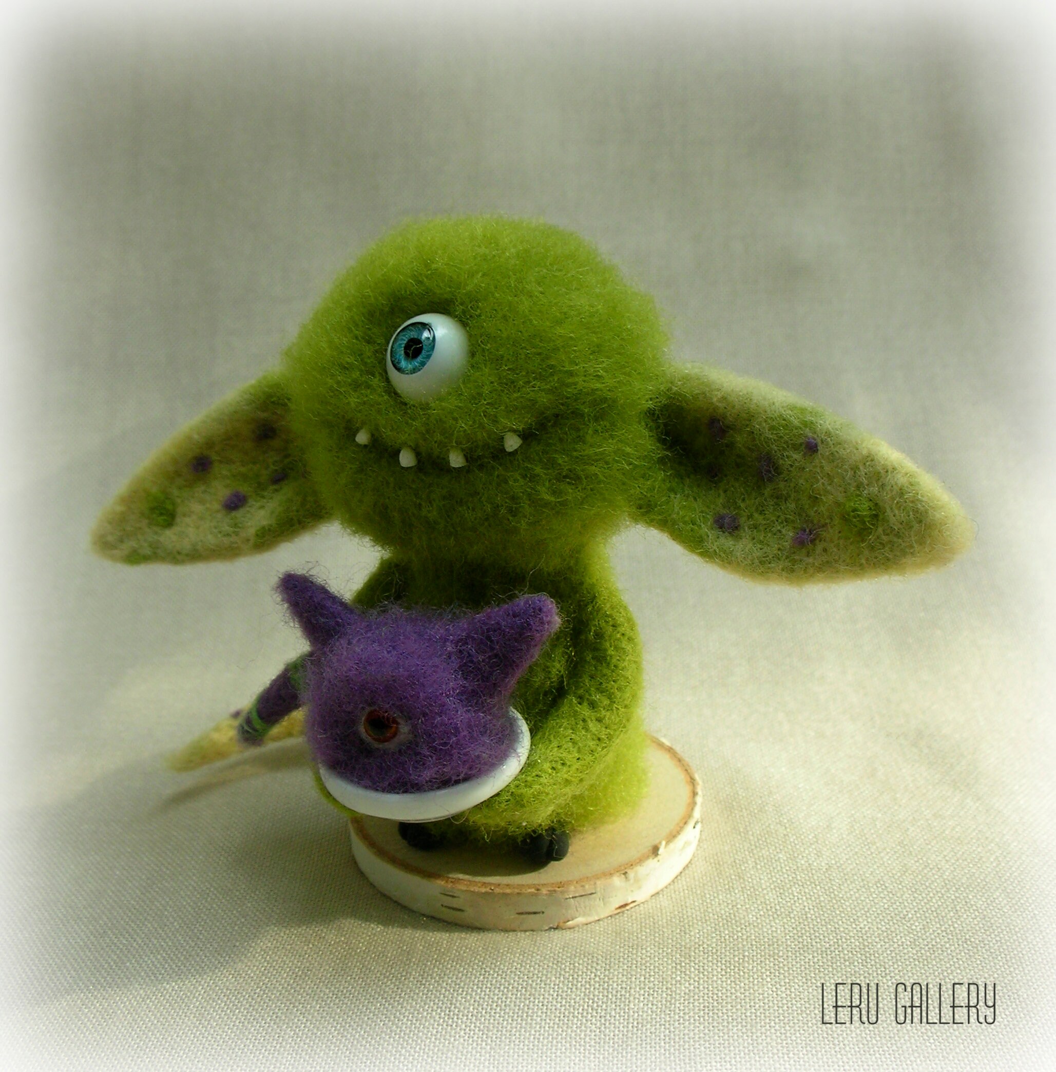 Monster needle felted. Fantasy creature. Cute little monster. Etsy