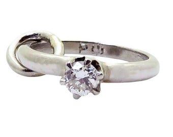60 ANNIVERSARY / ROARING 20S Rarest Authentic Tinniest Art Deco 1920s 900 Platinum Diamond 3 Dimensional Marriage Ring Sloan Pendant Charm V
