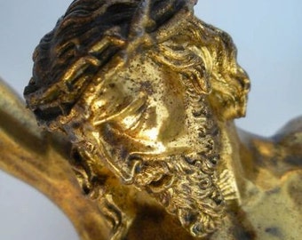 Fabulous 18th Century Hollow Cast Gilt Bronze Corpus of Jesus Christ Sculpture Statue Statuette !