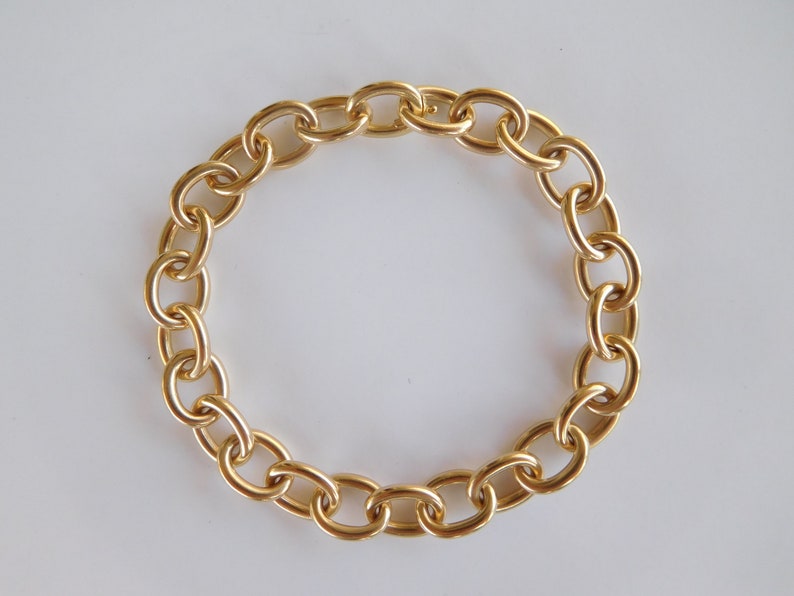 Extremely Rare Authentic Original Edwardian Art Deco Circa 1910 Cartier 14K Solid Gold Oval Charm Bracelet image 1