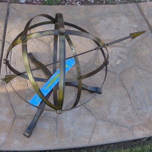 Extremely Rare Original Circa 1800 English Georgian London Britain Armillary Arrow Museum Quality Sundial image 4