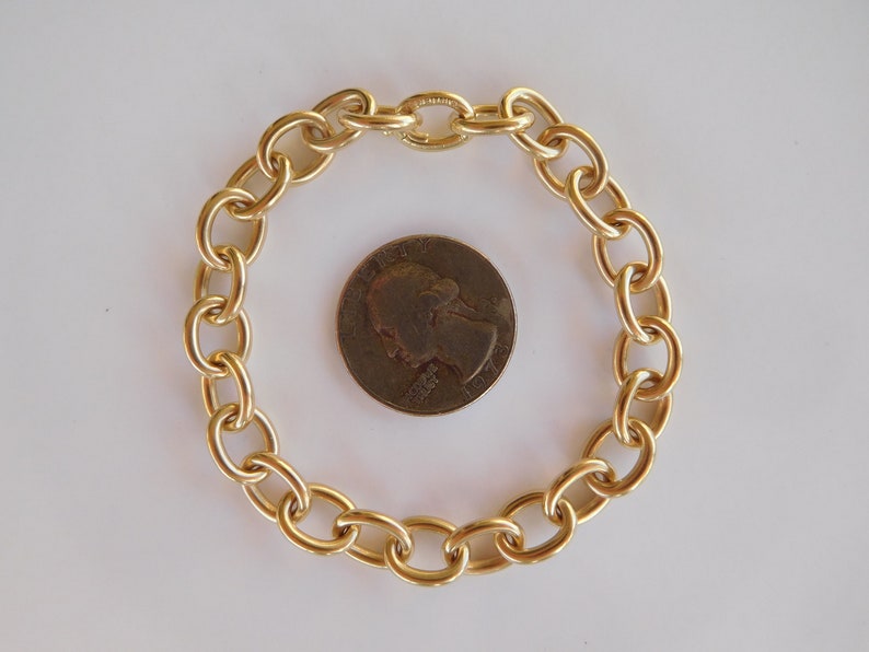 Extremely Rare Authentic Original Edwardian Art Deco Circa 1910 Cartier 14K Solid Gold Oval Charm Bracelet image 10