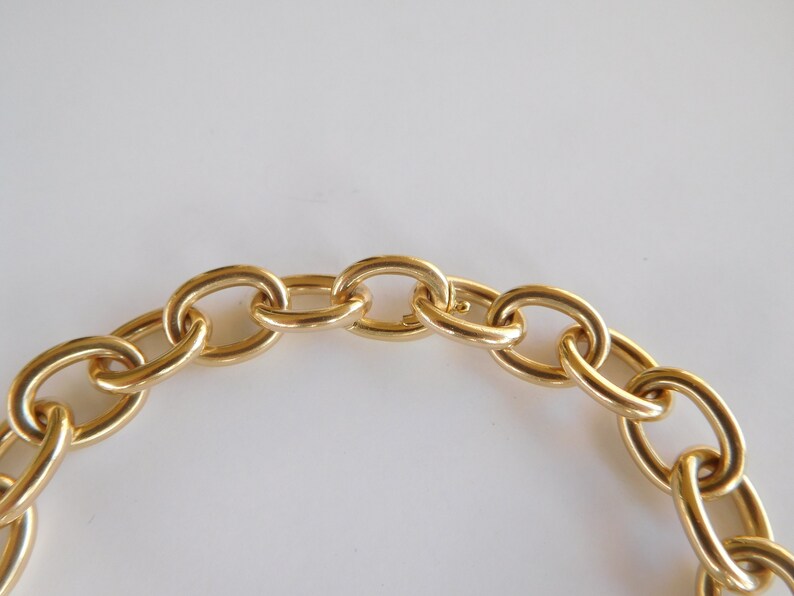 Extremely Rare Authentic Original Edwardian Art Deco Circa 1910 Cartier 14K Solid Gold Oval Charm Bracelet image 7