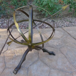 Extremely Rare Original Circa 1800 English Georgian London Britain Armillary Arrow Museum Quality Sundial image 3